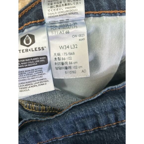 Levi Strauss 505 Men’s Denim Blue Jeans 34x32 Straight Leg - Picture 5 of 9